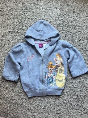 Y2K Disney Gray Girls' Princess Zip Hoodie